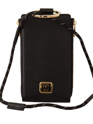 Dolce & Gabbana Elegant Black Leather Strapped Wallet