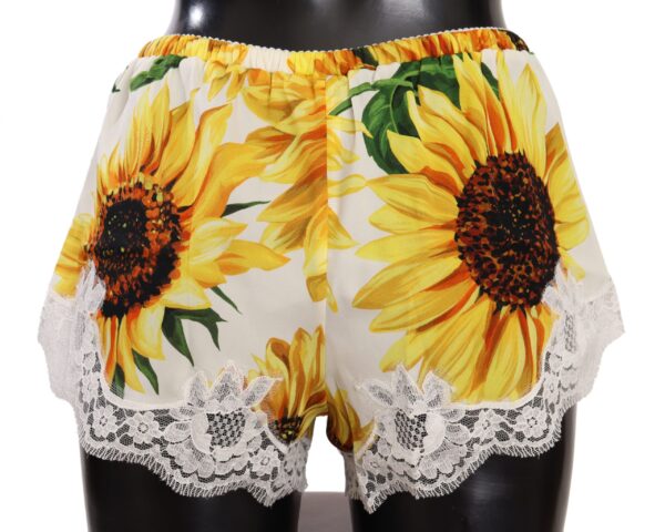 Dolce & Gabbana Sunflower Lace Lingerie Shorts - Silk Blend - Image 3