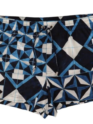 Dolce & Gabbana Majestic Majolica Print Swim Trunks