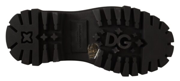 Dolce & Gabbana Studded Leather Combat Boots with Embroidery - Image 6