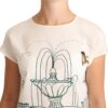 Dolce & Gabbana Elegant Silk Botanical Garden Fountain Tee - Image 4