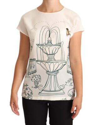 Dolce & Gabbana Elegant Silk Botanical Garden Fountain Tee