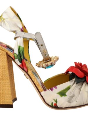 Dolce & Gabbana Multicolor Crystal Embellished Heel Sandals