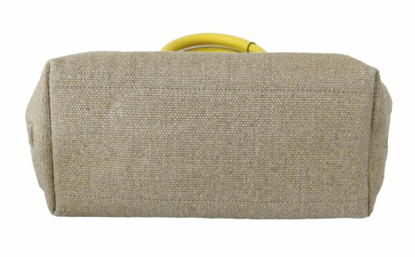 Dolce & Gabbana Beige Linen-Calf Tote with Gold Chain - Image 5