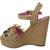 Dolce & Gabbana Beige Silk Strap Wedge Sandals - Image 2