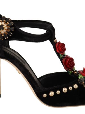 Dolce & Gabbana Elegant Velvet T-Strap Mary Jane Pumps