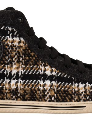 Dolce & Gabbana Beige High Top Fashion Sneakers
