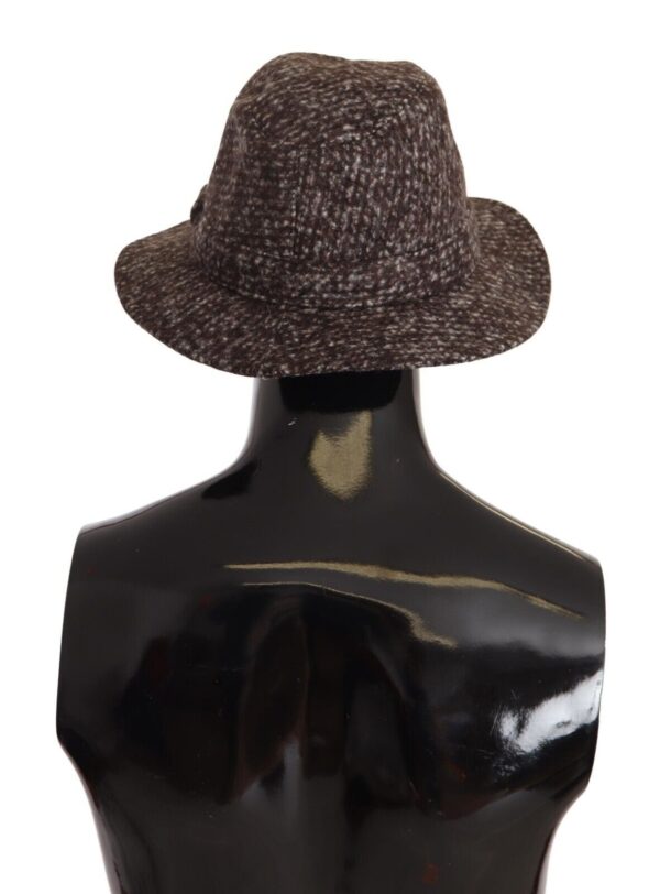 Dolce & Gabbana Elegant Gray Tweed Wide Brim Hat - Image 2