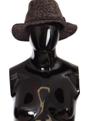 Dolce & Gabbana Elegant Gray Tweed Wide Brim Hat