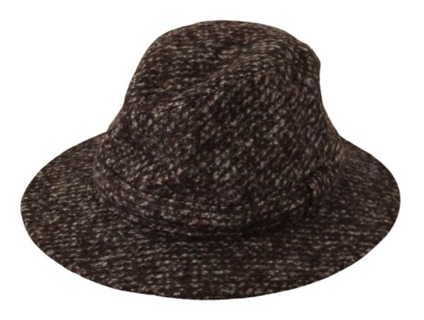 Dolce & Gabbana Elegant Gray Tweed Wide Brim Hat - Image 3
