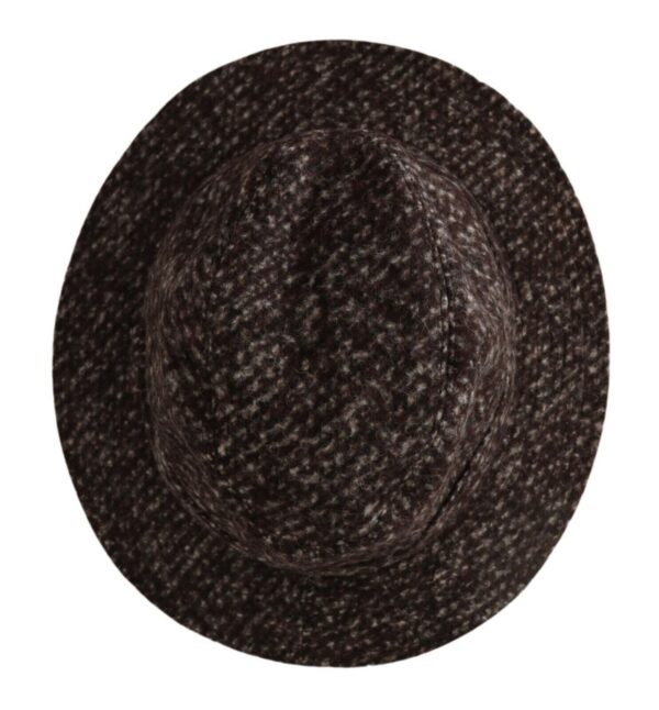 Dolce & Gabbana Elegant Gray Tweed Wide Brim Hat - Image 4