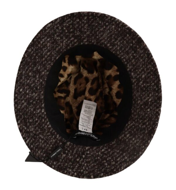 Dolce & Gabbana Elegant Gray Tweed Wide Brim Hat - Image 5