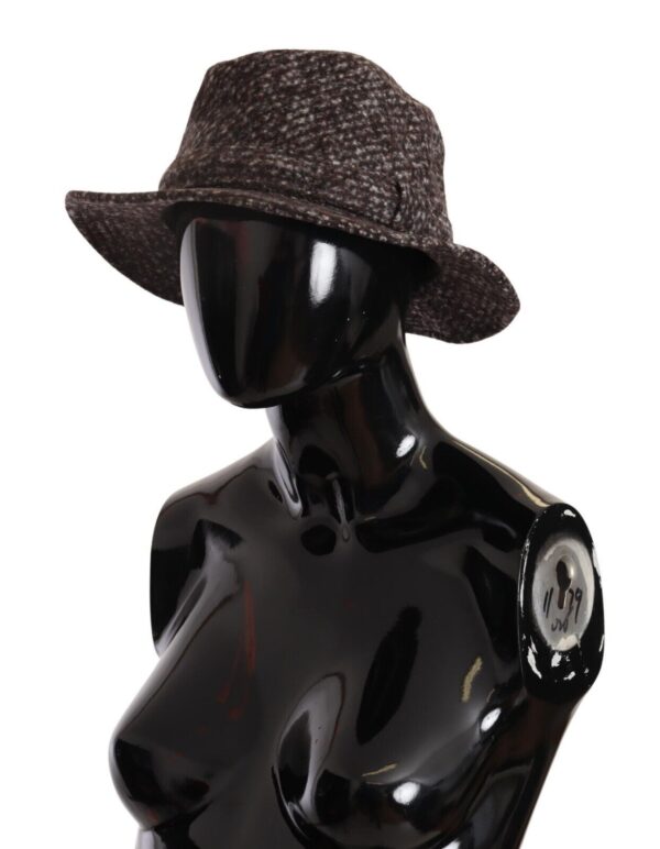 Dolce & Gabbana Elegant Gray Tweed Wide Brim Hat - Image 6