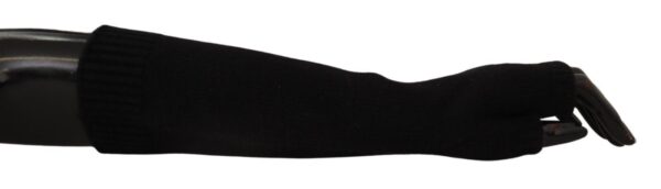 Dolce & Gabbana Elegant Black Cashmere Fingerless Gloves - Image 2