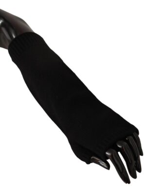 Dolce & Gabbana Elegant Black Cashmere Fingerless Gloves