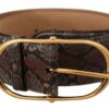Dolce & Gabbana Elegant Brown Leather Belt with Gold Buckle - Image 3