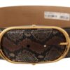 Dolce & Gabbana Elegant Brown Leather Belt with Gold Buckle - Image 4