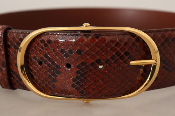 Dolce & Gabbana Elegant Python Snake Skin Leather Belt - Image 3