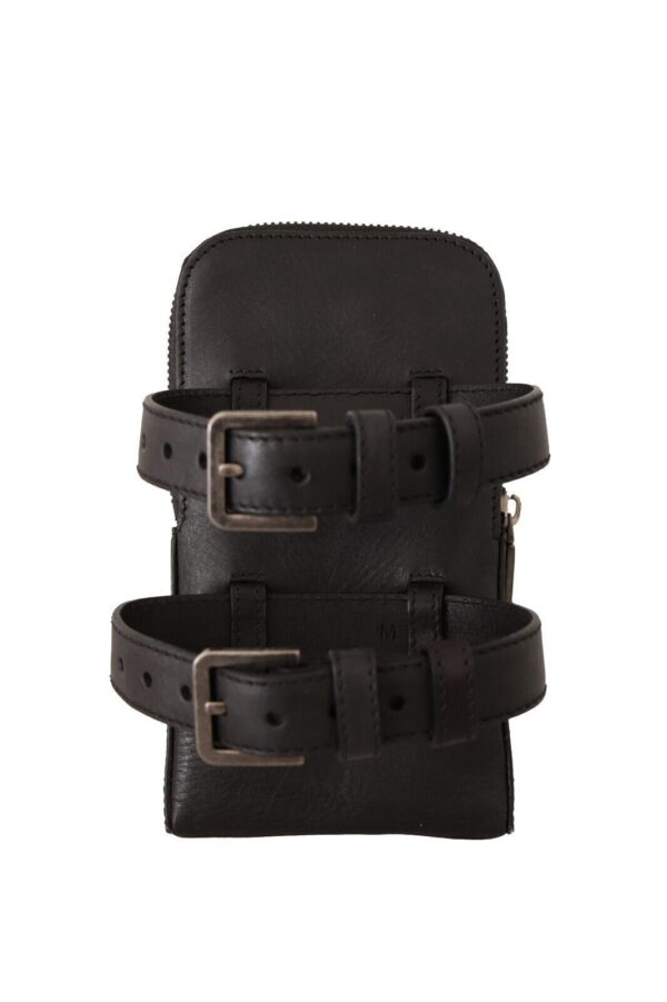 Dolce & Gabbana Elegant Black Leather Double-Strap Multi Kit - Image 2