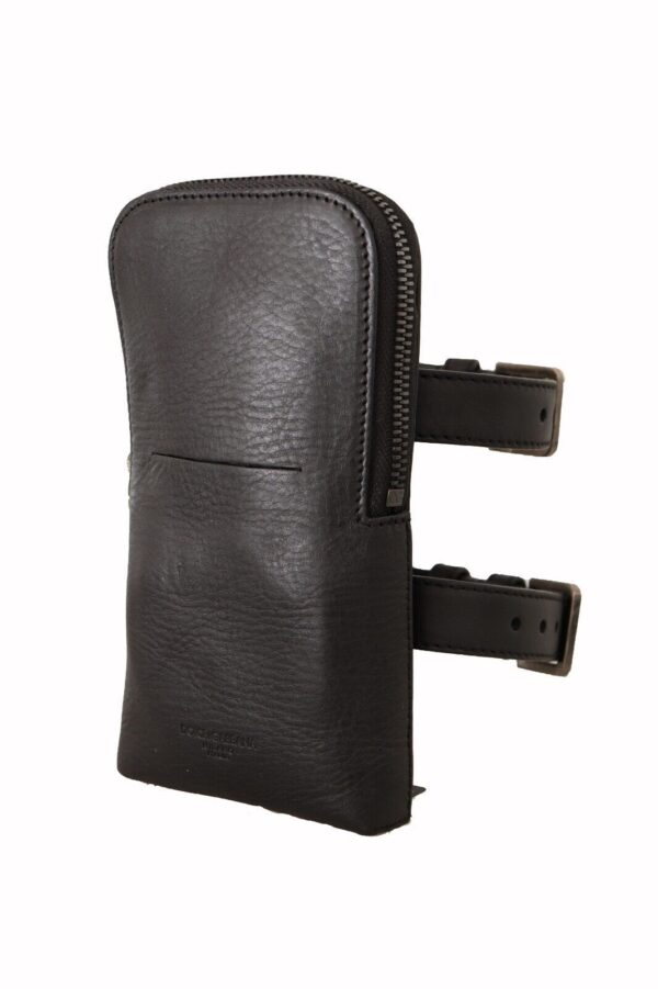 Dolce & Gabbana Elegant Black Leather Double-Strap Multi Kit - Image 3