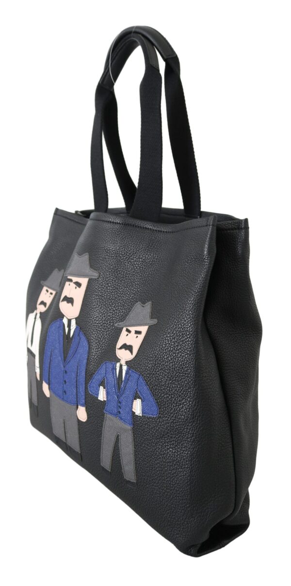 Dolce & Gabbana Elegant Black Leather Tote for Men - Image 4