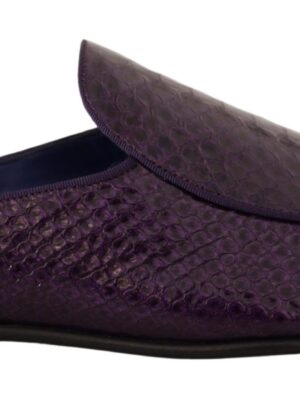 Dolce & Gabbana Purple Exotic Python Leather Slides