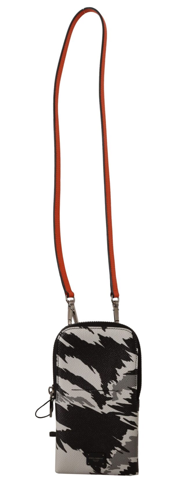 Dolce & Gabbana Elegant Leather Phone Pocket Neck Strap - Image 2