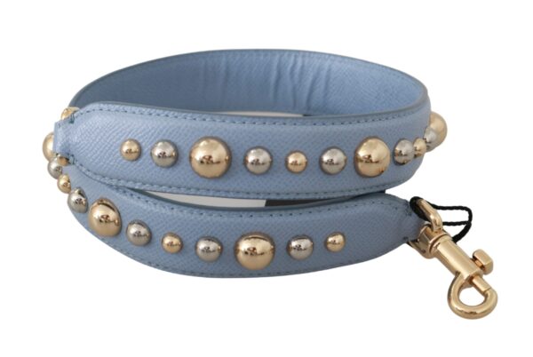 Dolce & Gabbana Elegant Blue Leather Shoulder Strap - Image 2