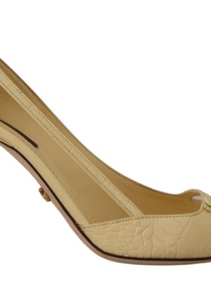 Dolce & Gabbana Chic Pointed Toe Leather Pumps in Sunshine Yellow