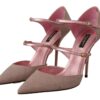 Dolce & Gabbana Pink Glitter High Heel Sandals - Image 2