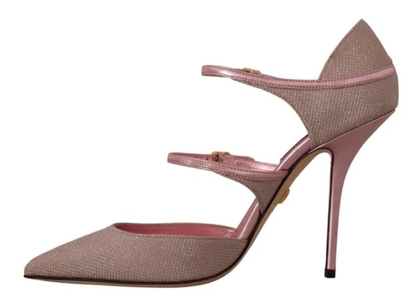 Dolce & Gabbana Pink Glitter High Heel Sandals - Image 5