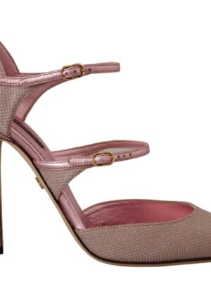 Dolce & Gabbana Pink Glitter High Heel Sandals