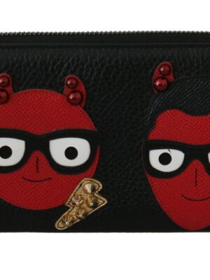 Dolce & Gabbana Chic Black and Red Leather Continental Wallet