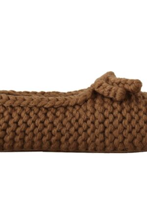Dolce & Gabbana Elegant Wool Knit Ballerina Flats in Brown