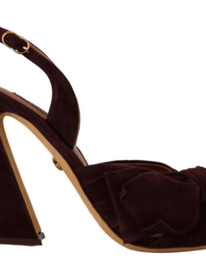 Dolce & Gabbana Elegant Purple Suede Heels Sandals