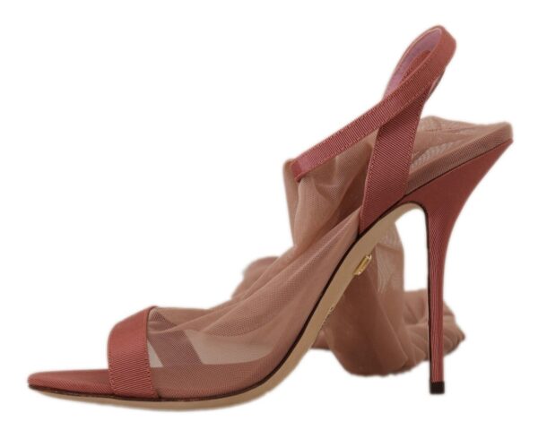 Dolce & Gabbana Elegant Pink Ankle Strap Heels Sandals - Image 4
