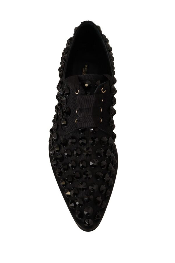 Dolce & Gabbana Elegant Gros Grain Lace-Up Jeweled Flats - Image 7