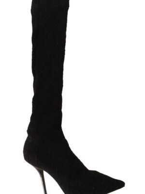 Dolce & Gabbana Elegant Black Stretch Socks Boots