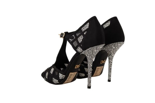 Dolce & Gabbana Elegant Crystal-Embellished Suede Pumps - Image 3