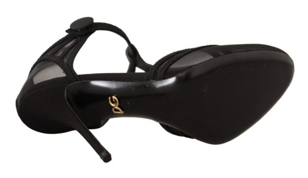 Dolce & Gabbana Elegant Mesh T-Strap Stiletto Pumps - Image 6