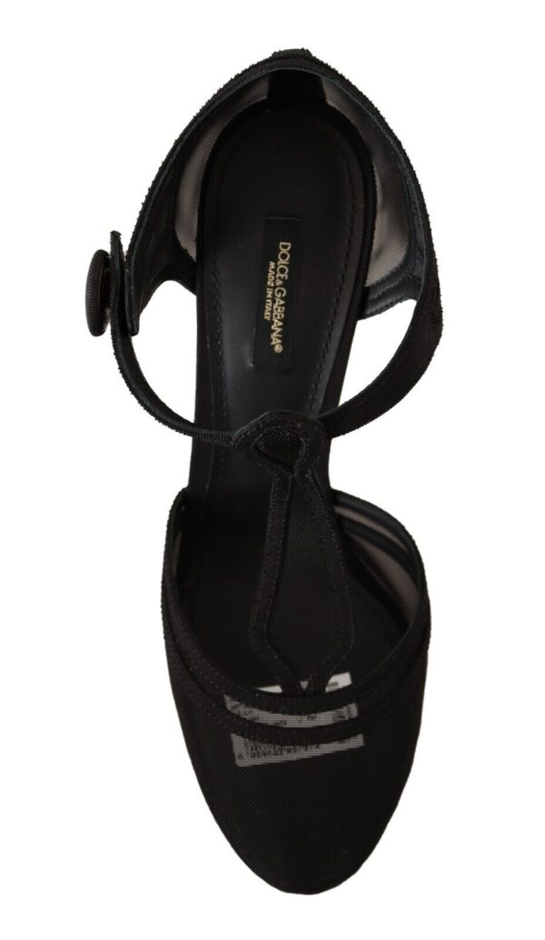 Dolce & Gabbana Elegant Mesh T-Strap Stiletto Pumps - Image 7
