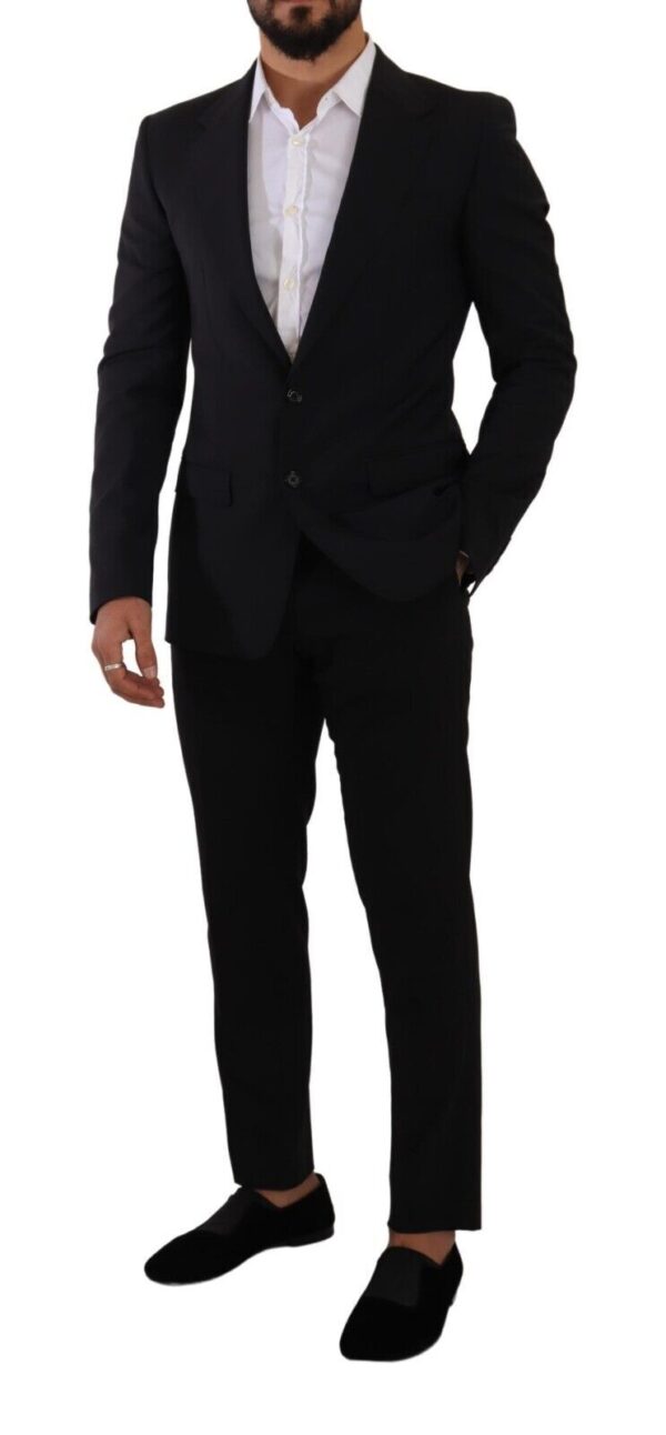 Dolce & Gabbana Elegant Black Martini Slim Fit Blazer and Vest - Image 4