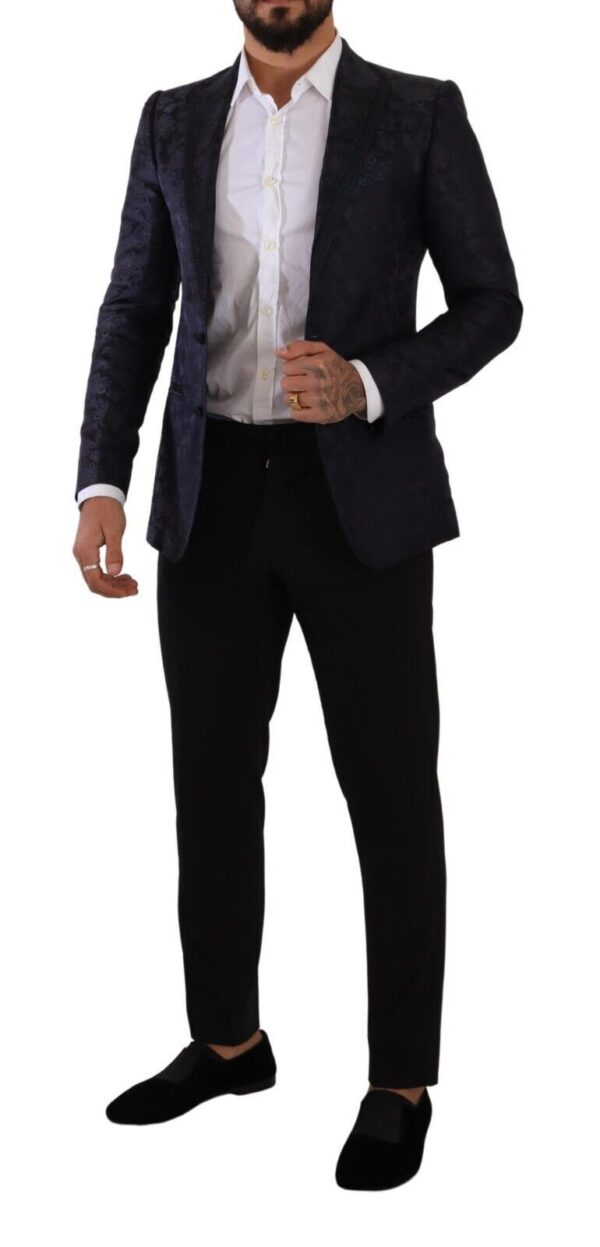 Dolce & Gabbana Elegant Dark Blue MARTINI Formal Blazer - Image 4