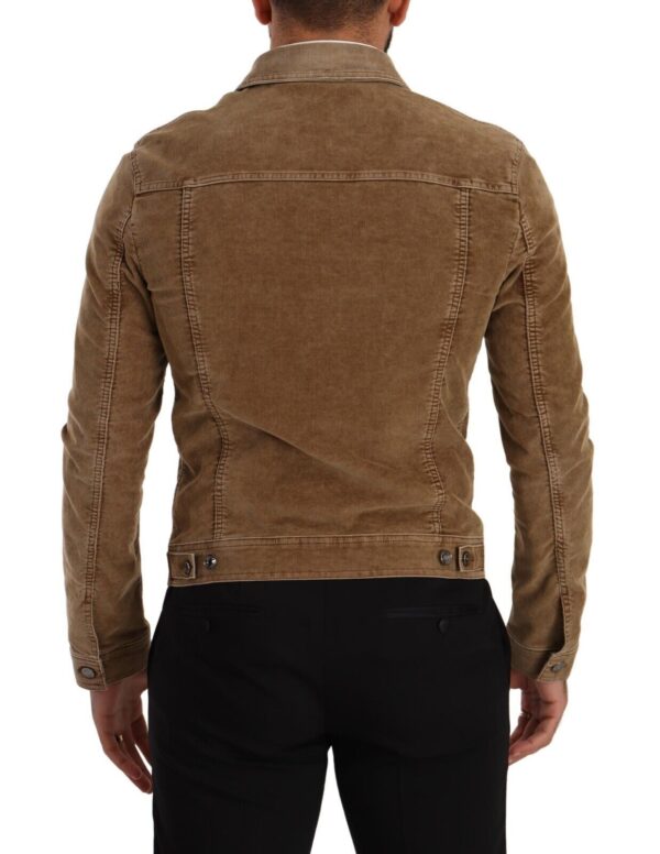 Dolce & Gabbana Elegant Corduroy Logo Jacket - Image 2
