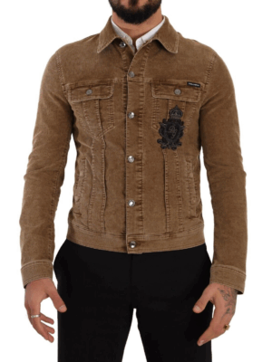Dolce & Gabbana Elegant Corduroy Logo Jacket