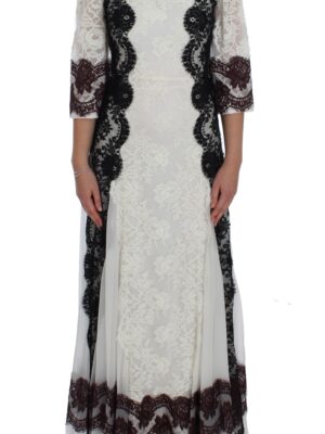 Dolce & Gabbana Floral Lace Silk Blend Maxi Dress