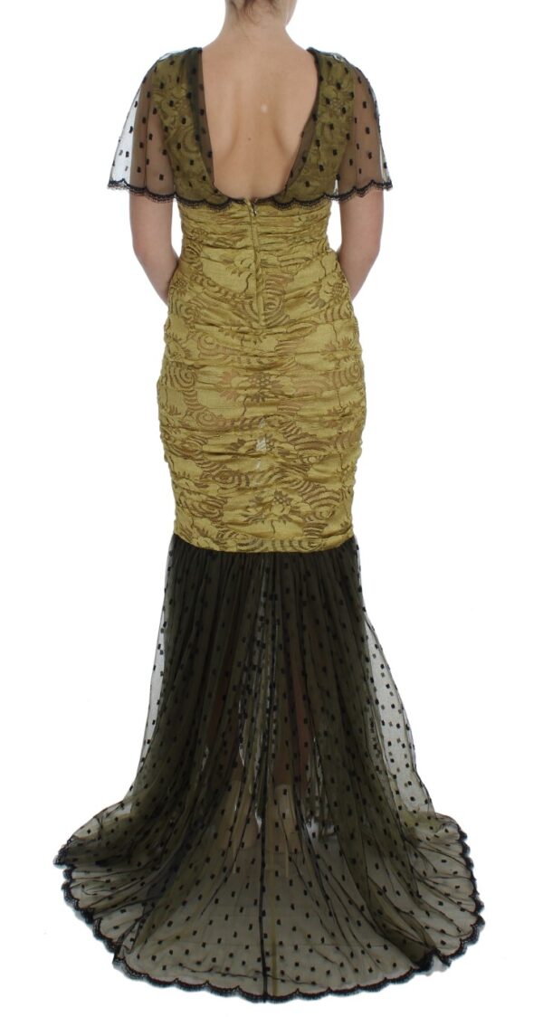 Dolce & Gabbana Yellow Floral Lace Sheath Dress - Image 3