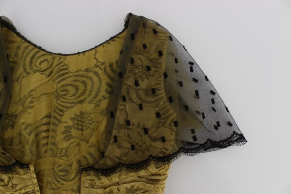 Dolce & Gabbana Yellow Floral Lace Sheath Dress - Image 7