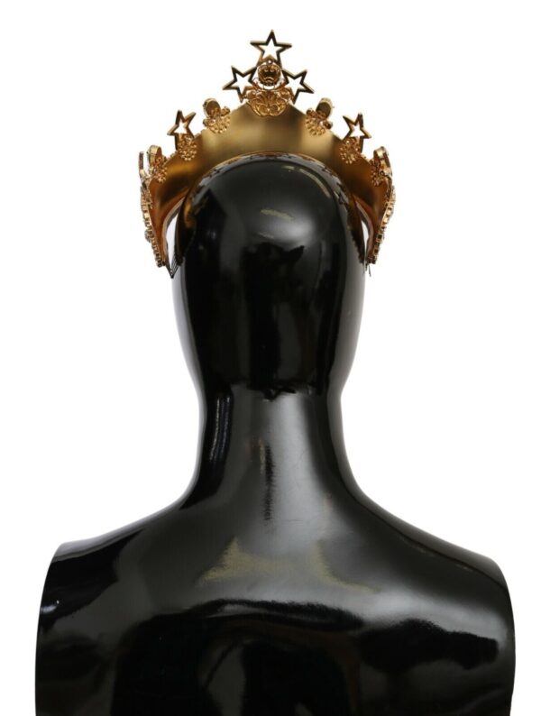 Dolce & Gabbana Regal Crystal Diadem Gold Tiara - Image 3