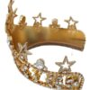 Dolce & Gabbana Regal Crystal Diadem Gold Tiara - Image 5